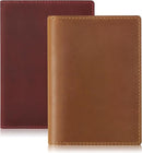 Jack&Chris Leather Passport Holder, Handmade Passport cover, Travel Wallet Cover Case for Men and Women, Leather Travel Documents Organizer Protector, Brown-Red, 2PC by TinyTreasures Baby Boutique