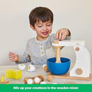 Bake-a-Cake Stand Mixer | KiwiCo Play Kitchen | Kids Baking Set Ages 3+ | Learn Early Math with Wooden Kitchen Play Set | Includes Ingredients, Stand Mixer, Measuring Spoons, Recipe Cards and More by TinyTreasures Baby Boutique