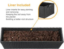 SUNNYPARK Set of 2 Large Rectangular Planter with Removable Liner, All-Weather PE Rattan Modern Planters Indoor Outdoor Flower Plant Pots Garden Box Patio Yard Front Porch Deck by GreenHaven Gardens