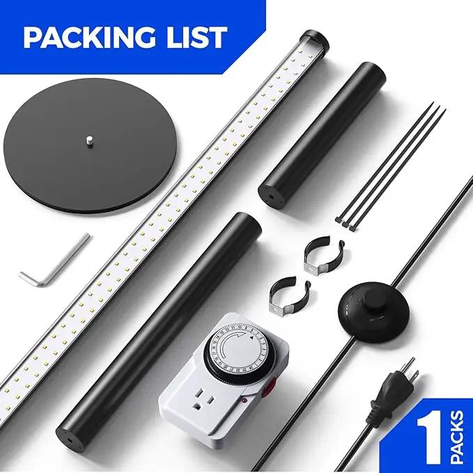 Barrina T10 Pro Standing Grow Light with Timer, 42W, 5000K, Full Spectrum Vertical Tall Grow Lights for Indoor Plants, Wide Coverage, 4FT to 5.6FT Height with Foot Switch, for Flower and Tall Plants, photo 9 of 9