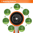 RESTMO Garden Hose Nozzle, Heavy Duty Metal Water Hose Nozzle with 7 Adjustable Spray Patterns, High Pressure Hand Sprayer with Flow Control, Best for Watering Plant & Lawn, Washing Car & Pet, Orange by GreenHaven Gardens