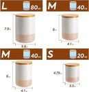 Yangbaga Canisters Sets for Kitchen Countertop-Set of 4 Ceramic Kitchen Canisters Food Storage Jar with Airtight Wood Lids & Spoons & Label,Large Flour and Sugar Containers for Serving Ground Coffee by CozyNest Decor