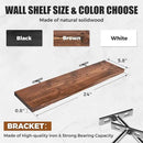 Floating Wall Shelves 2-Pack - 24-Inch Rustic Brown Wooden Shelves for Storage and Décor, Easy Installation for Living Room, Bedroom, and Kitchen by CozyNest Decor