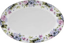 Lynns Paradise Millicent 14-Inch Oval Platter, Set of 2, Purple; Heavy Duty; Chip Resistant; Lead and Cadmium Free; Freezer to Oven Safe up to 500°F by CozyNest Decor