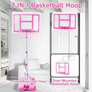 Kids Basketball Hoop with Stand, Adjustable Height 3.5FT-6.2FT Toddler Basketball Hoop, Basketball Goal Outdoor Indoor Toys for Girls Age 3 4 5 6 7 8 Years Old Gifts(Pink) by TinyTreasures Baby Boutique