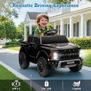 12V Ride on Car Licensed Ford F-150 Raptor, Kids Electric Car with Remote Control, LED Light/Music/MP3, Truck Bed Storage, 3-Point Seat Belt (12V, Black) by TinyTreasures Baby Boutique