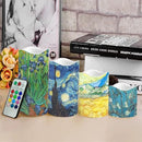 Ystardream Oil Painting Flameless Candles Plastic Moving Flickering LED Candles with Remote Color Changing & Timer,4 Packs by GreenHaven Gardens