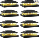 VOLISUN Solar Post Cap Light Outdoor,Solar Fence - Post Lights Waterproof for 4x4/5x5/6x6 Wooden/Vinyl Post,Black Deck Cap Light Solar Powered with Warm White for Garden/Patio/Porch 8pack by CozyNest Decor