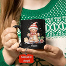 Watercolor Christmas Gingerbread Design Mug, Custom Gingerbread Lover Black Cup, Customized Christmas Coffee Mug With Name, Gift For Boy Girl, Personalized Gingerbread Lover Cup 11oz 15oz by CozyNest Decor