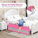BABY JOY Bed Rails for Toddlers, 71'' Extra Long, Swing Down Bed Guard w/Safety Strap, Folding Baby Bedrail for Kids Twin, Double, Full Size Queen & King Mattress (71-Inch, Pink) by TinyTreasures Baby Boutique