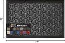 GORILLA GRIP 100% Waterproof All-Season WeatherMax Doormat, 47x35, US Designed Natural Rubber, Stain and Fade Resistant, Low Profile Indoor Outdoor Door Mats, Easy Clean Patio Mat, Slate Geometric by CozyNest Decor
