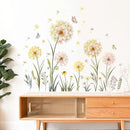 Dandelion Flower Butterfly Wall Decals Gold Dandelion Plants Floral Wall Stickers Peel and Stick Vinyl Wall Art Decor for Living Room Bedroom Office TV Sofa Backdrop Home Decor Gifts for Mom by CozyNest Decor