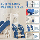67i Toddler Slide for Kids - Foldable Indoor/Outdoor Plastic Slide with Basketball Hoop, Anti-Slip Steps, Safe & Durable Playground Equipment for 1-3 Years (Red Blue) by TinyTreasures Baby Boutique