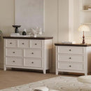 BLANKSPACE 7 Drawer Dresser, Modern Farmhouse Dresser Chest of Drawer for Bedroom, Chest of Drawers Storage Cabinet for Living Room, Entryway, Hallway, Antique White by CozyNest Decor