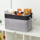 TheWarmHome Storage Basket for Organizing - 16x12x12 inch Cube Storage bin 3 Pack Fabric Storage Cubes, Collapsible Storage Box for Organizer Cloth Gift Toy Closet (Black & Grey) by TinyTreasures Baby Boutique