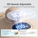 JISULIFE Stroller Fan Baby Large, Safe Bladeless for Crib, Desk, Portable Battery Rechargeable Cooling Fan with Air Turbo Tech, Night Light, Food-Grade Gift for Mom/Dad/Friend - Brown by TinyTreasures Baby Boutique