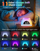 Kids Alarm Clock, OK to Wake Clock for Kids, Cat Clock with 11 Colors Night Light, 10 Soothing Sounds, Child Lock, Dual Alarms, Sleep Training, Birthday Gift for Boy Girls Children by TinyTreasures Baby Boutique