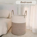 Large Woven Laundry Basket Hamper,80L Cotton Rope Storage Bin for Blankets,Toys and Clothes,Decorative Tall Nursery Hamper for Living Room,Baby Nursery,Bathroom and Bedroom,Brown by CozyNest Decor