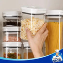 MR.SIGA 8 Piece Airtight Food Storage Container Set, BPA Free Kitchen Pantry Organization Canisters, One-handed Airtight Plastic Containers with Lids for Cereal, Spaghettie, Pasta,White by CozyNest Decor