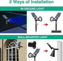 T-SUNUS Blue Solar Lights Outdoor Waterproof IP65, 2 Pack Garden Spotlights, Auto-on/Off Security Landscape Pond Spot Light 2 Modes for Halloween Christmas Tree Patio Garage Yard Driveway Pool Fence by GreenHaven Gardens