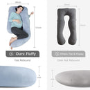 MOON PARK Pregnancy Pillows for Sleeping - Non Compressed Packaging, U Shaped Full Body Maternity Pillow with Removable Cover - Support for Back, Legs, Belly, HIPS - 57 Inch - Grey by TinyTreasures Baby Boutique