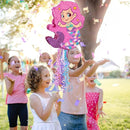 WERNNSAI Foldable Mermaid Pinata - Pull String Mermaid Birthday Party Supplies Extendable Mermaid with Blindfold Bat and Tassels Mermaid Party Decoration Folding Mermaid Girl Piñatas for Game by TinyTreasures Baby Boutique