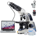 SWIFT SW380B Binocular Compound Microscope,40X-2500X with 1.3MP Camera,100pcs Microscope Slides,Microscope Kit for Students School Lab by TinyTreasures Baby Boutique