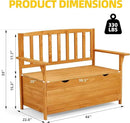 AVAWING Outdoor Storage Bench, Wooden Garden Bench Weatherproof, Patio Benches for Outside, 2-Seat Front Porch Bench, Park Bench for Deck, Lawn, Backyard (Yellow) by CozyNest Decor