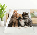 HGOD DESIGNS Cats Throw Blanket Ultra Soft Warm All Season Kittens Family Cats Decorative Fleece Blankets for Bed Chair Car Sofa Couch Bedroom 40"X50" by CozyNest Decor