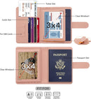 Melsbrinna Rfid Passport Holder for Travel women/Men, Cute Passport Wallet Rfid Blocking Card Slots, Rfid Passport Cover/CaseTravel Wallet, Passport Book Holder (2, Black pink) by TinyTreasures Baby Boutique