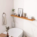 Light Brown Wooden Floating Wall Shelves 48 Inches Long x 8”x 1.4” Shelf Floating Rustic Farmhouse Decor, Heavy Duty Shelf Hold 100 lbs, Wall Shelves for Bathroom Living Room Kitchen Bedroom Office by CozyNest Decor