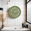 Wall Clock Analog 10 Inch Simple Silent Non Ticking Battery Operated Modern Decorative for Kitchen Office Bedroom Bathroom Living Room(Olive Green) by CozyNest Decor