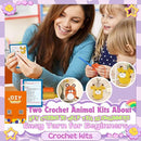 yhwsymgmho Crochet Kit for Beginners:2pcs Animals amigurumi Crochet Starter Kits with Step-by-Step Video Tutorials,Easy Knitting Set for Adults Kids,DIY Crocheting Doll Gift(Tiger & Giraffe) by TinyTreasures Baby Boutique