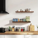 Floating Wall Shelves 2-Pack - 24-Inch Rustic Brown Wooden Shelves for Storage and Décor, Easy Installation for Living Room, Bedroom, and Kitchen by CozyNest Decor