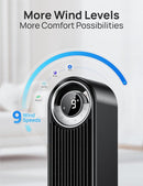 Dreo Tower Fan for Bedroom, 90° Oscillating Standing Floor Fan with 28ft/s Velocity, 25dB Quiet for Sleep, DC Motor, 9 Speeds, 4 Modes, 12H Timer, Voice & APP & Remote Control, 42" Cruiser Pro T2 S by CozyNest Decor