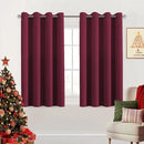 H.VERSAILTEX Christmas Blackout Curtains Premium Blackout Thermal Insulated Room Darkening Curtains for Bedroom/Living Room - Classic Grommet Top (2 Panels, Burgundy, 52 Inch by 45 Inch) by CozyNest Decor