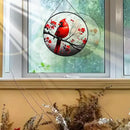RIVEENY Cardinal Stained Glass Window Hanging,Cardinal Stained Glass Suncatcher,8" Window Suncatcher Hanging Ornaments Wall Art, Hand-Painted Glass Panel Home Decor for Mom Grandma by GreenHaven Gardens