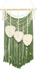 JONKASIPA Macrame Wall Hanging Bohemian Handmade Leaf Feather Wall Art Decorations, Green fringe Chic Home Decor for Apartment Dorm Living Room Bedroom by CozyNest Decor