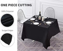 Surmente Black Square Tablecloth-52x52 Inch Table Cloth for Small Square Tables,Washable Polyester Table Cover for Weddings, Banquets, or Restaurants by CozyNest Decor