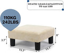 Joveco Small Foot Rest Stool Ottoman, 15" Fabric Square Footstool Upholstered Footrest for Chair, Under Desk, Office, Living Room, Wheat by CozyNest Decor