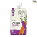 Serenity Kids 6+ USDA Months Organic Carrot Veggie Puree Baby Food Pouches - 3.5 oz Pack of 12 - Organic, BPA-Free & Allergen Free - No Sugary Fruits & No Added Sugar - 3.5 Oz, 12 Pack by TinyTreasures Baby Boutique