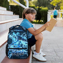 Kids Backpack for Boys, Personalized Train Schoolbag Casual Bag for Primary Senior Middle, 17 Inch Lightweight Durable Custom Lightning Backpacks, Cool Back to School Gift by TinyTreasures Baby Boutique