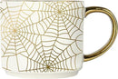 Sweet Water Decor Gold Spiderwebs Mug, 14oz Fine Bone China Coffee Cup with Gold Handle, Cute Halloween Decorations for Home, Spider Web Mug Fall Seasonal Decor, Spooky Season Gifts for Women by CozyNest Decor