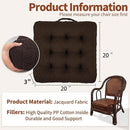 Large Chair Cushions with Handle, 20"x 20" Bite-Size Memory Foam Seat Cushions for Wicker Chair, Patio Non-Slip Rattan Chair Pads, Square Floor Cushion, Brown by CozyNest Decor