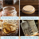 Large Glass Storage Jar, 2 Pack 60 FL OZ Glass Food Storage Containers with Bamboo Lid, Kitchen Containers Cereal Canisters Decorative Jar for Candy Snack Cookies Coffee Tea Nuts Airtight Glass Jars by CozyNest Decor