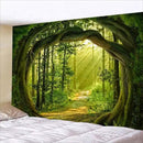 FENDROM Enchanted Forest Tapestry Nature Sunshine Lanscape Green Tree Cave Tapestries Wall Hanging For Living Room Bedroom Home Decorations by CozyNest Decor