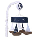 Lambs & Ivy Little Skipper Sailboat & Moon Musical Baby Crib Mobile Soother Toy by TinyTreasures Baby Boutique