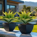 Artificial Agave Plants,Large UV Resistant Fake Agave Planters for Indoor and Outdoor Decorating Tropical Plant Succulents Greenery Indoor Decor (2Pack,22" Yellow) by CozyNest Decor