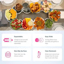 Full Set - White - The First Patented Lazy Susan Turntable Expandable for Rectangular & Oblong Tables - Kitchen & Dining Tables - Great Gift! Parties & Gatherings. by CozyNest Decor