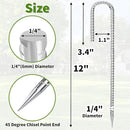 12 inch Stakes Heavy Duty 100-Pack J Hook Metal Fence Stake for Dogs Digging Tent and Outdoor Decorations Inflatables Rebar Metal Spikes for Ground by CozyNest Decor